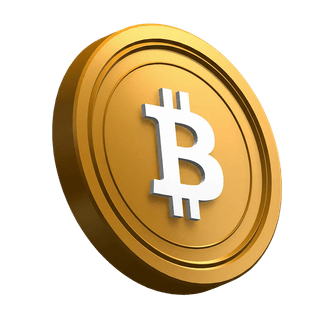 Skråstillet Bitcoin BTC-mønt anvendt som visuelt element i hero-sektionen